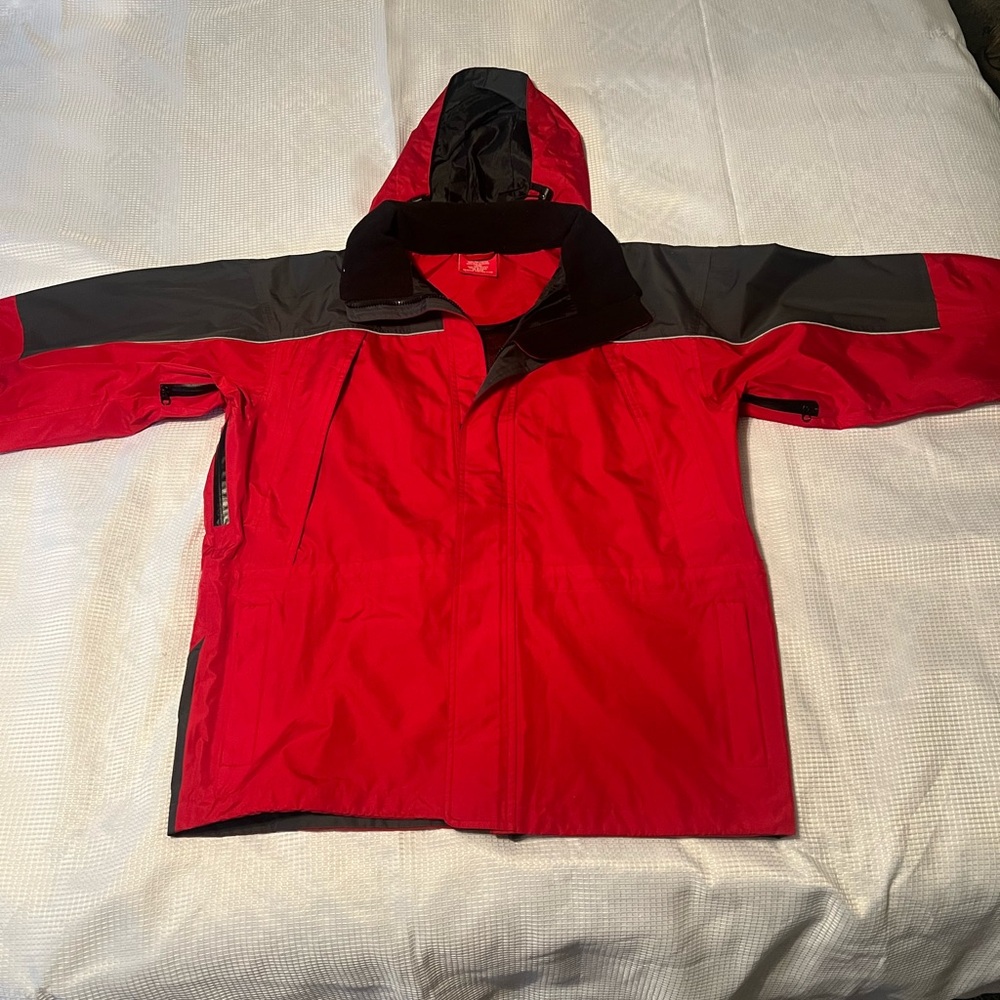 Red and Black Raincoat